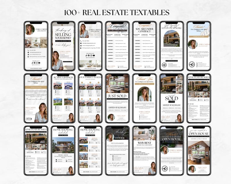 Real Estate Digital Business Card Bundle Real Estate Text Message