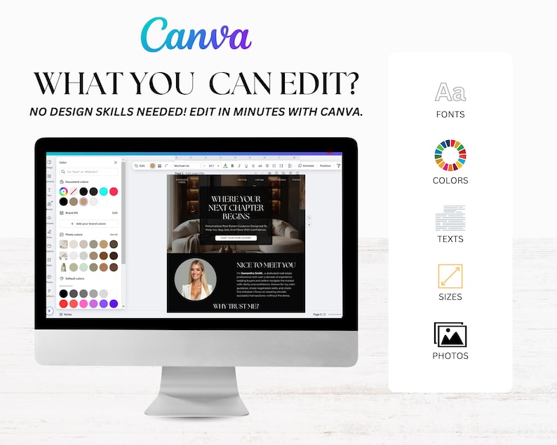 Real Estate Website Template for Canva, Real Estate Branding, Sales Landing Page, Digital Realtor Marketing, Realtor Website Design image 9