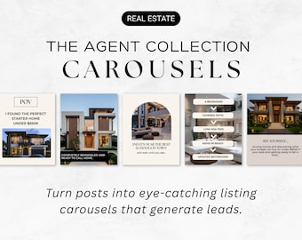 Real Estate Instagram Carousel Templates, Real Estate Instagram Post, Canva Editable, Realtor Social Media