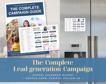 School Calendar Magnet Campaign for Realtors | Real Estate Lead Generation Kit | Editable Canva Template + Google Form | Farm Marketing