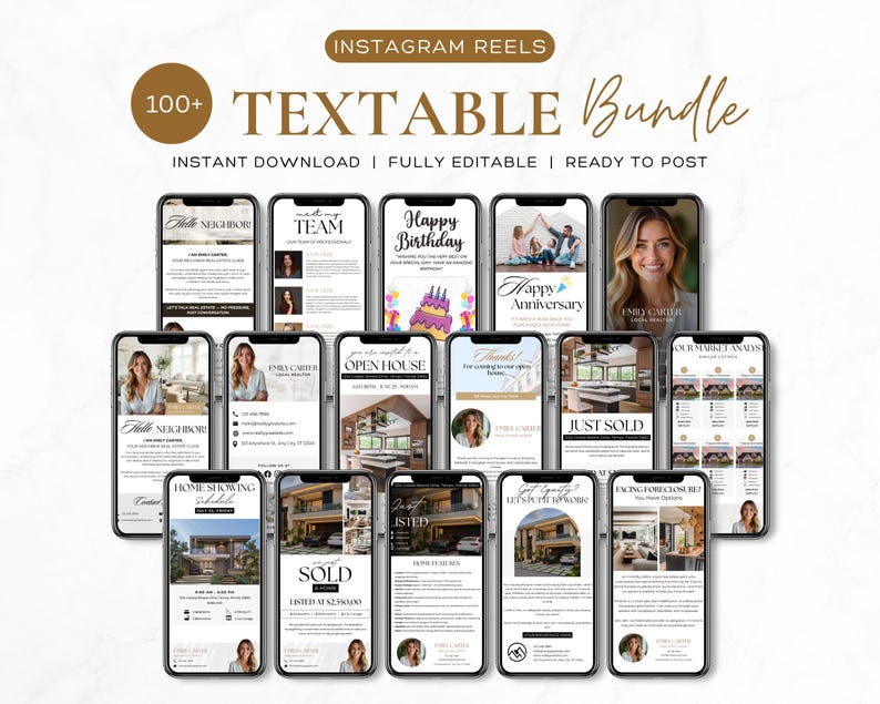 Real Estate Digital Business Card Bundle Real Estate Text Message
