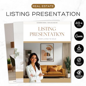 Real Estate Listing Presentation, Home Seller Guide, CMA,Modern, NAR Settlement, Real Estate Marketing, Canva Template, Listing Consultation
