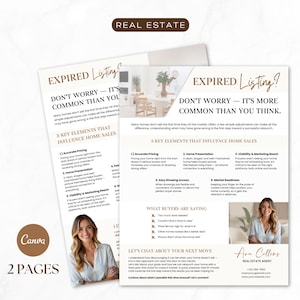 Real Estate Expired Listing Flyer | Expired Listing Letter | Real Estate Marketing | Real Estate Template | New Agent Flyer | Canva Template