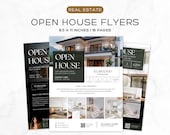 Open House Real Estate Flyer Templates for Canva, Open House Flyers with QR Code, Realtor Marketing Templates, Real Estate Agent