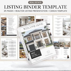 Real Estate Marketing, Open House Flyer, Real Estate Canva Template, Listing Showing Book, Custom Listing Flyer, Real Estate Listing Binder
