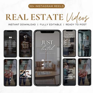 55 Real Estate Video Reel  Canva Video Reels | Real Estate Social Media | Real Estate Marketing | Instagram Canva Template | Templates