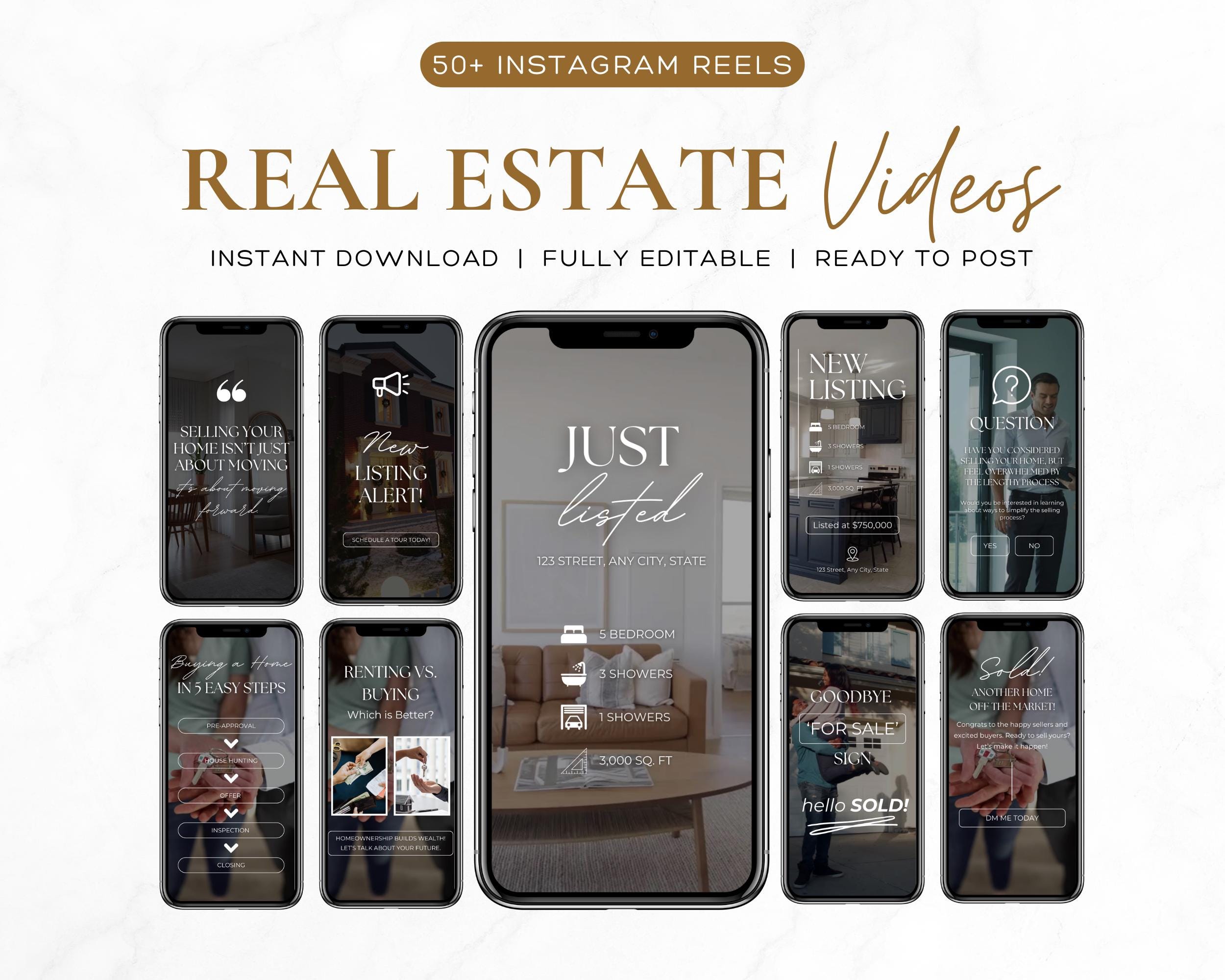 55 Real Estate Video Reel Canva Video Reels | Real Estate Social Media ...