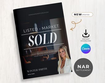Real Estate Listing Presentation, Modern, Home Seller Guide, Updated for 2026, CMA, Real Estate Marketing, NAR Settlement Canva Template