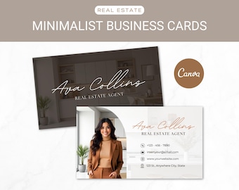 Real Estate Business Card Canva Template | Canva | Two-Sided | Real Estate Business Card |  Photographer | Entrepreneur | Interior Designer