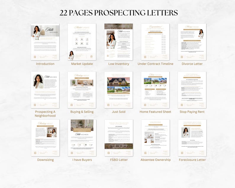 Prospecting Letters For Rentals Real Estate Marketing Template Bundle, Real Estate Marketing, Real ...