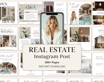Real Estate Instagram Post & Highlight Templates | Realtor Social Media Marketing Templates | Canva Template | Realtor Instagram Templates
