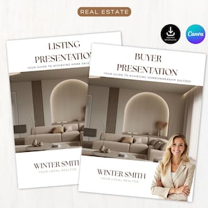 Real Estate Listing Presentation & Home Buyer Presentation Bundle | Canva | Home Seller Guide | Home Buyer Guide | Real Estate Marketing