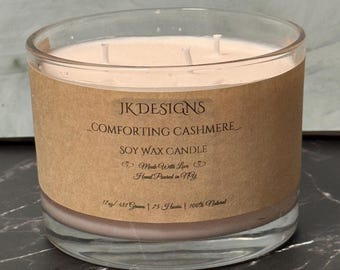 Luxurious Handcrafted 3-Wick Soy Candle with Triple Wick Design and Eco-Friendly All-Natural Ingredients