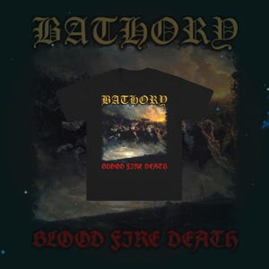 Unisex Bathory Blood Fire Death Heavy Cotton T-shirt