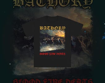Unisex Bathory Blood Fire Death Heavy Cotton Tee