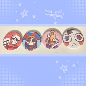 Digital Zirkus Inspiriert Pin-Back Buttons // 58 mm Pomni, Kinger, Gangle