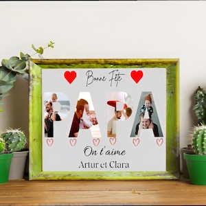 Personalized Dad Poster with Photos - Dad and Father&#39;s Day Gift - Dad Photo Frame, Editable Dad Photo Collage, Instant Download