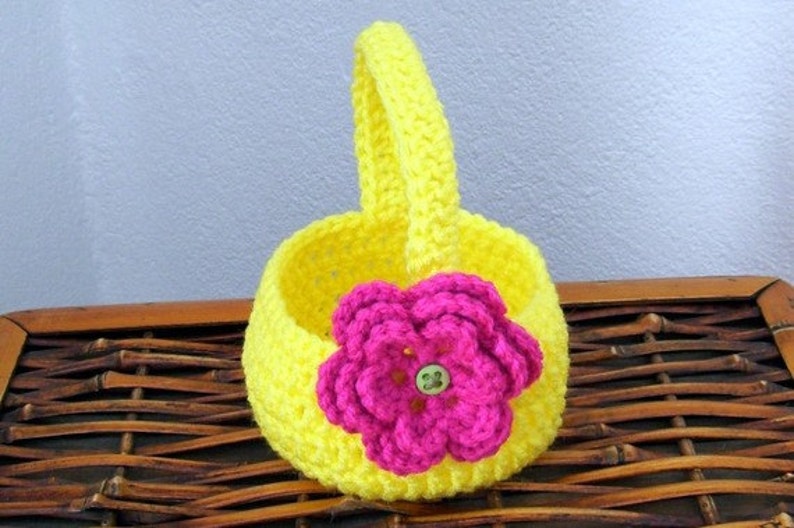 Spring Basket with Flower Crochet Pattern PDF INSTANT DOWNLOAD image 2
