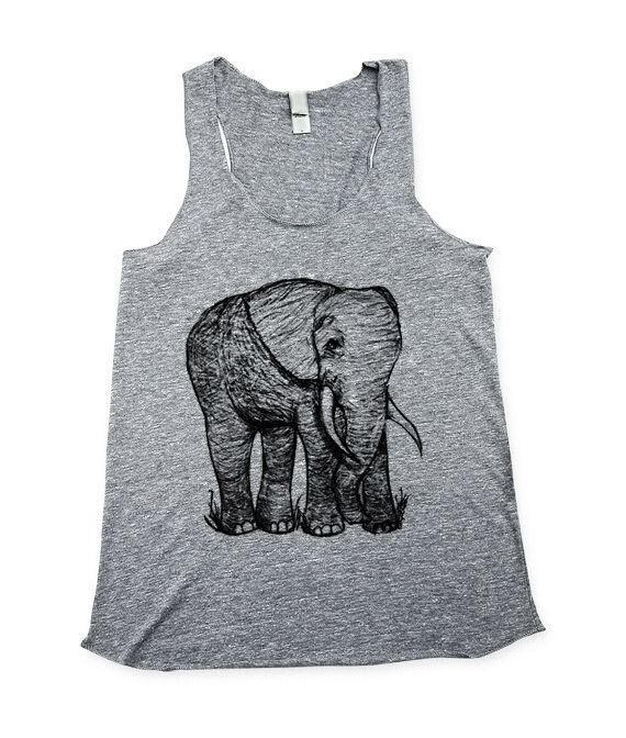 Womens Baby Elephant Tank Top Yoga Shirt Illustration | Etsy