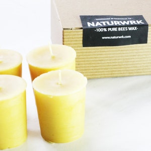 Votive Candles Four pack beeswax candles Votives pure beeswax home decor image 3