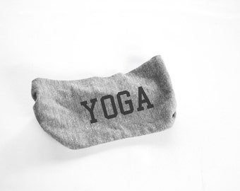 Yoga Head Band - Womens Head Band-  Unisex - Mens Heather Grey yoga hat, turban - hat - headwear - hair accessories