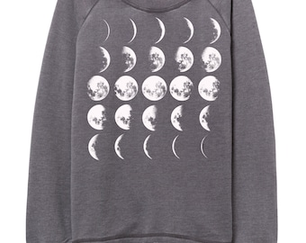 Women's Grey Moons Phases Sweatshirt - Eco-Friendly