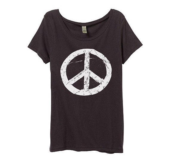 Organic Womens Peace Sign Tshirt Womens Grunge Peace Sign | Etsy