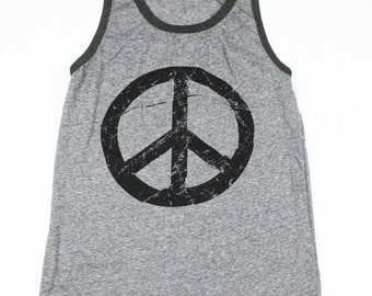 Mens Peace SignTank Top -  Peace Tank Top - 70s - Peace Sign Shirt - 60s Shirt - Small, Medium, Large, XL, 2XL