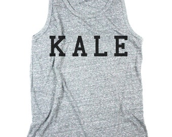 Mens kale tank, kale shirt, work out shirt, workout, yoga shirt, muscle shirt, Men Heather Grey Tank Top Shirt, Small, Medium, Large, XL, 2X