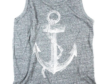 Anchor Tank Top - Mens Tank Top - Nautical - Ocean Shirt - Small, Medium, Large, XL, 2XL