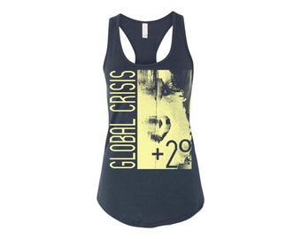 Womens Global Warmin Crisis Tank Top - Racerback - Tank Tops - indigo tank top - Eco-Friendly