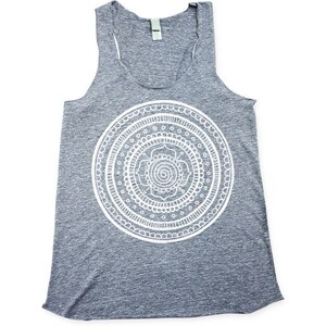 YourTops Women's Mandala Tank Top – Bohemian Style Sleeveless Shirt – Cotton Blend Casual Top