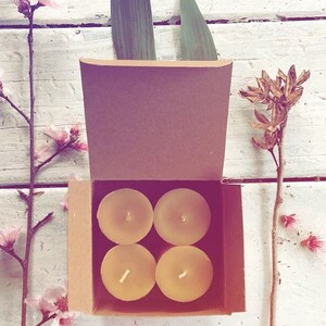 Votive Candles Four pack beeswax candles Votives pure beeswax home decor image 2