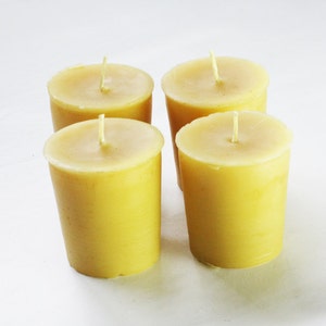 Votive Candles Four pack beeswax candles Votives pure beeswax home decor image 4