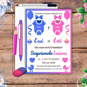 INVITO baby shower DIGITALE. invito digitale colorato personalizzabile con CANVA.