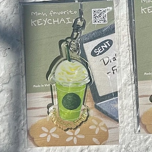 Matcha Frappe Acrylic Keychain| Frappuccino Drink Keychain| Matcha Milk shake Aesthetic, Matcha Lover, Cute Keychain, Custom Gift, Bag Charm