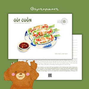 Vietnamese Loempia Briefkaart | Goi Cuon | Voedselesthetiek | Unieke Food Art-collectie | Vietnamees eten, Vietnamees eten, Aziatisch eten, Food Card