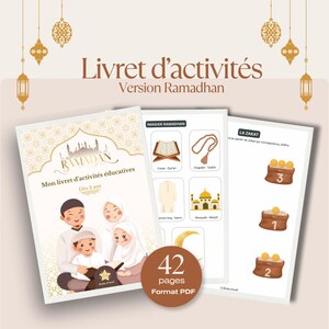 Libro de actividades de Ramadán para preescolar y jardín de infantes - Niños a partir de 2 años - Ramadán Islam - Montessori despertar
