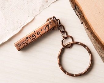 Personalised Copper Keyring – Hand Stamped Custom Keepsake Gift