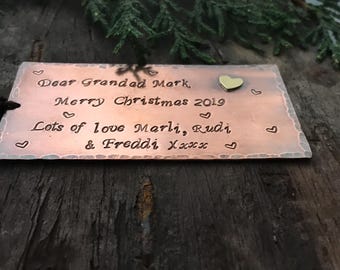 Marcapáginas de cobre personalizado: recuerdo con sello manual