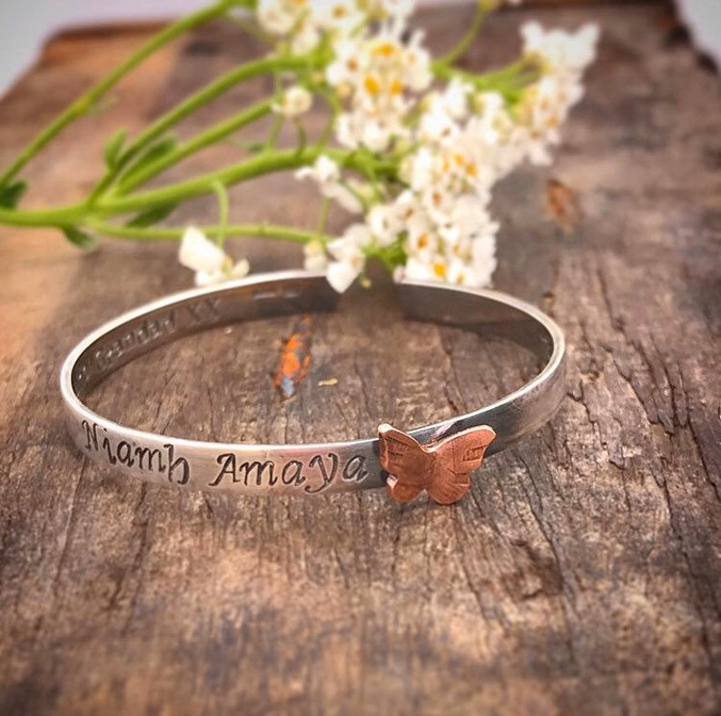 Baby Name Bracelet Sterling Silver Adjustable Girls Bangle Etsy