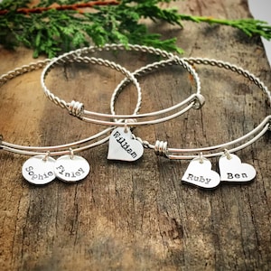 Pulsera personalizada con nombre para niños, joya grabada para esposa, regalo de los niños para mamá, pulsera de los nietos para abuela, Reino Unido