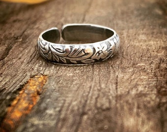 Sterling Silver Adjustable Toe Ring, Handmade Boho Jewellery