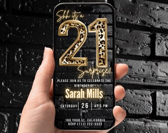 Digital Video 21st Birthday Invitation, Animated Party Invite For Boy, Self Editable eCard