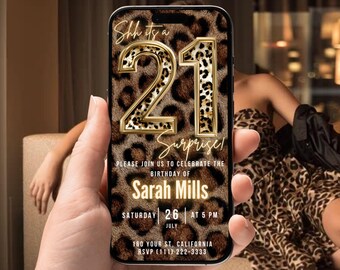 Digital Video 21st Birthday Invitation, Animated Party Invite For Boy, Self Editable eCard