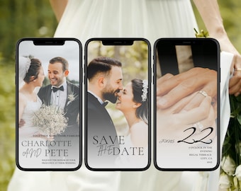 Animated Wedding Save the Date, Editable Canva Video, Invitation Digital Template for Weddings, Instant Download, Wedding video Formal