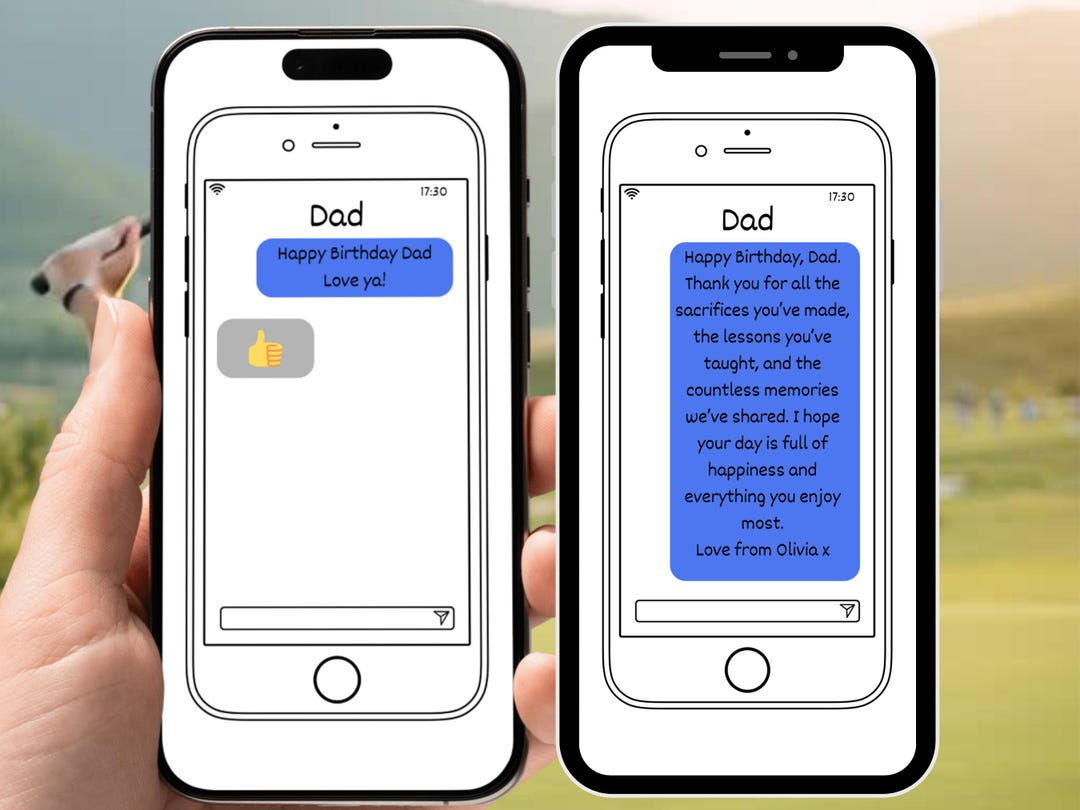Dad 2 Page Birthday Digital Card, Fathers Invite for Him, Funny Mobile ...