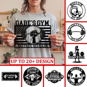 Custom Name Home Gym Metal Sign: Personalized Workout Room Decor