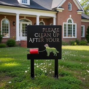 Dog Poop Bag Dispenser Sign, Pick Up After Your Dog Yard Sign