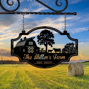 Custom Farmhouse Metal Sign: Personalized Barn Ranch Decor